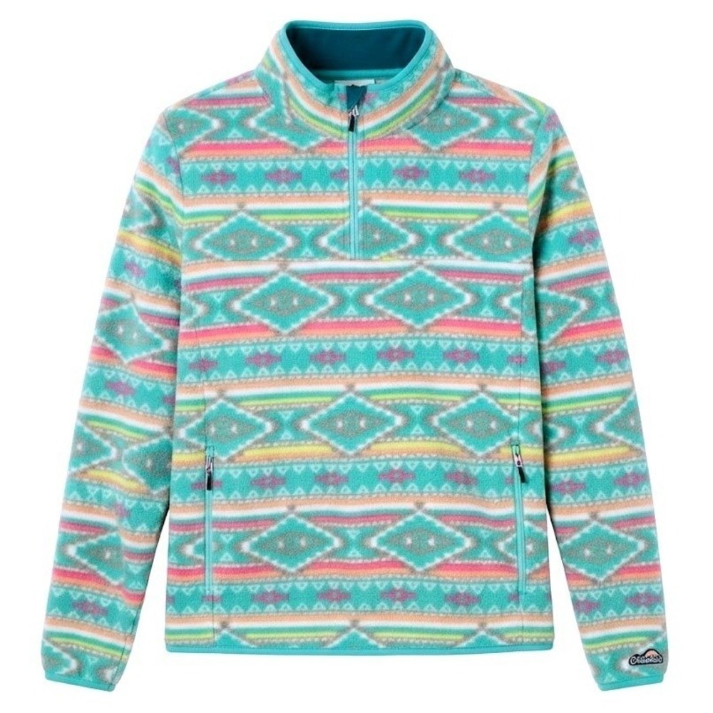 Chubbies Mens Large Fleece Quarter Zip Pullover Aztec Geometric - IW